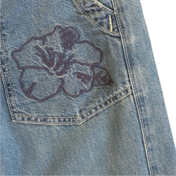 Anthropologie / Pilcro Blue Beach Cottage Tie Waist Embroidered Jeans Size XS - Picture 4 of 12